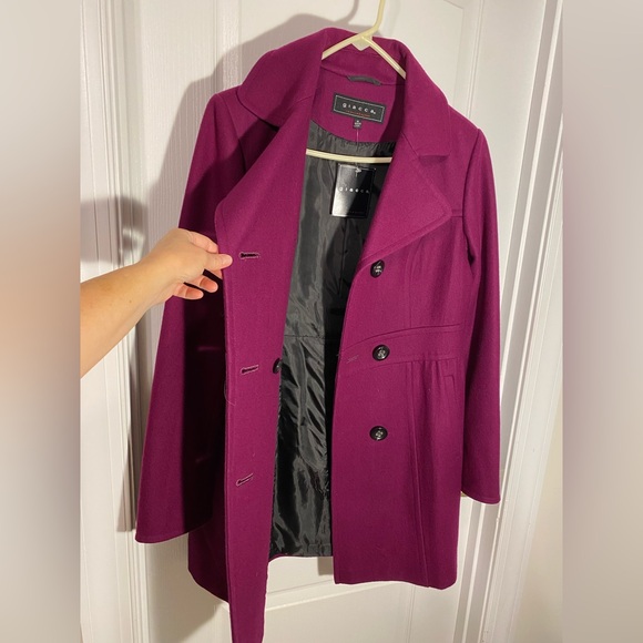NWT Early 2000s Giacca Wool Peacoat Currant M - Picture 3 of 7